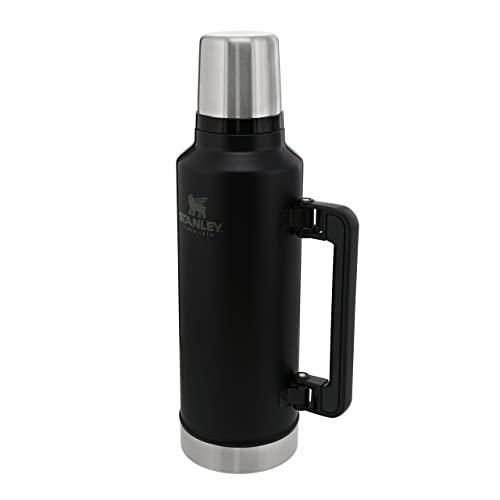 بطری افسانه ای کلاسیک Stanley 1.9L / 2.0QT مشکی مات – قمقمه فولادی ضد زنگ BPA FREE | داغ به مدت 45 ساعت | درب نشتی دوبل به عنوان فنجان | قابل شستشو در ماشین ظرفشویی