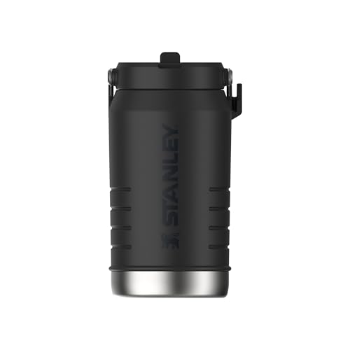Stanley IceFlow Flip Straw 2.0 Jug 1.90L - 20 ساعت سرد - 4 روز یخ - ضد نشتی - بطری آب فولادی ضد زنگ با نی - بدون BPA - قابل شستشو در ماشین ظرفشویی - بطری بدنسازی - مشکی 2.0 | به مدت 20 ساعت خنک می شود. - 4 روز سرد - ضد نشتی - بدون BPA - قابل شستشو در ماشین ظرفشویی