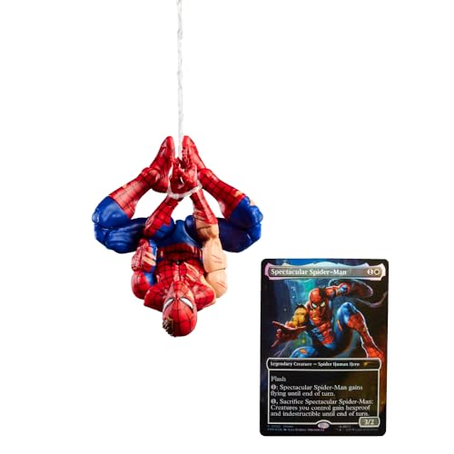Spider-Man Marvel Legends Series Magic: The Gathering Battle-Damaged، 6 اینچی اکشن فیگور اسباب بازی و کارت بازرگانی بازی با ورق کلکسیونی فویل اختصاصی
