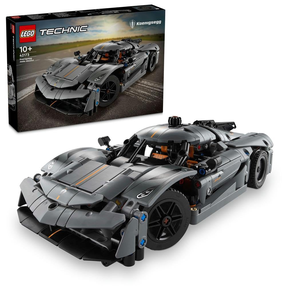 LEGO Technic Koenigsegg Jesko Absolut Grey Hypercar، مجموعه اسباب بازی ساخت ماشین مسابقه برای پسران، دختران و کودکان 10 سال پلاس، کیت مدل خودروی ساختنی، مقدمه ای بر مهندسی، ایده هدیه تولد 42173