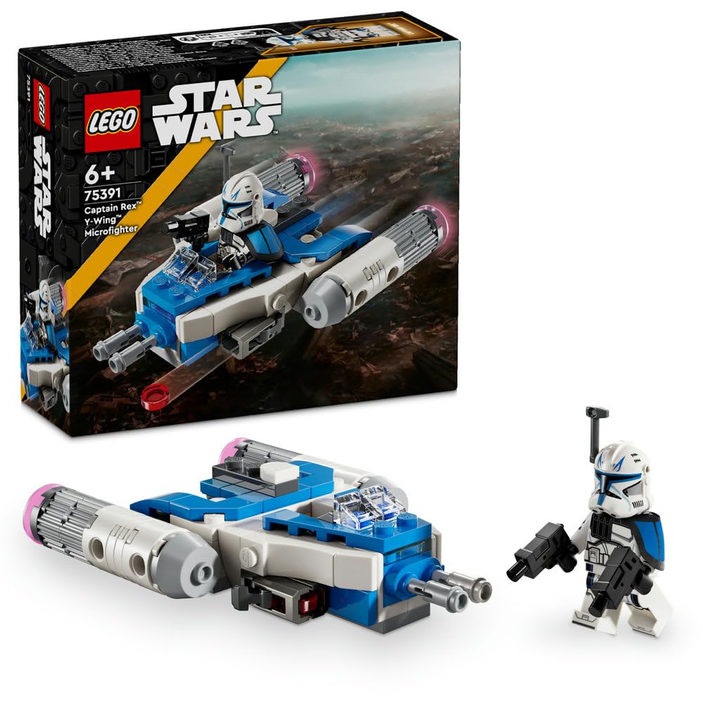 بازی Star Wars Captain Rex Y-Wing Microfighter کلکسیونی The Clone Wars Starship Vehicle Toy با مینی فیگور کاراکتر برای پسران 6 ساله به علاوه ایده هدیه فانتزی برای بچه ها 75391