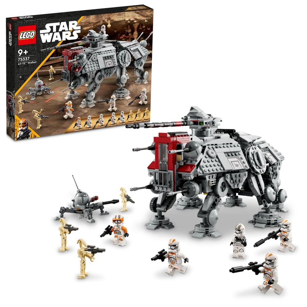 LEGO 75337 Star Wars AT-TE Walker Poseable, Revenge of the Sith, هدیه برای کودکان و پسران و دختران با 3 سرباز کلون 212, Dwarf Spider و Battle Droid Figures
