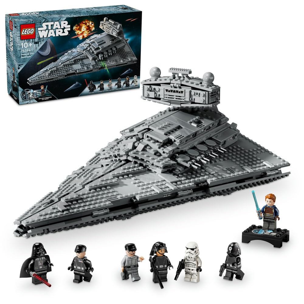 LEGO Star Wars 75394 Imperial Star Destroyer - اسباب بازی ساخت سفینه فضایی با جزئیات داخلی و 7 مینی فیگور شامل. دارث ویدر - هدیه تولد برای پسران 10 ساله و بزرگسالان A New Hope