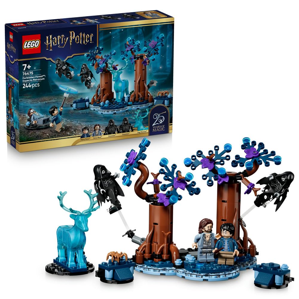 LEGO Harry Potter Forbidden Forest: Expecto Patronum Toy - مدل دارای 2 دمنتور، گوزن و 2 مینی فیگور. Sirius Black - هدیه برای دختران، پسران و طرفداران بالای 7 سال - 76475