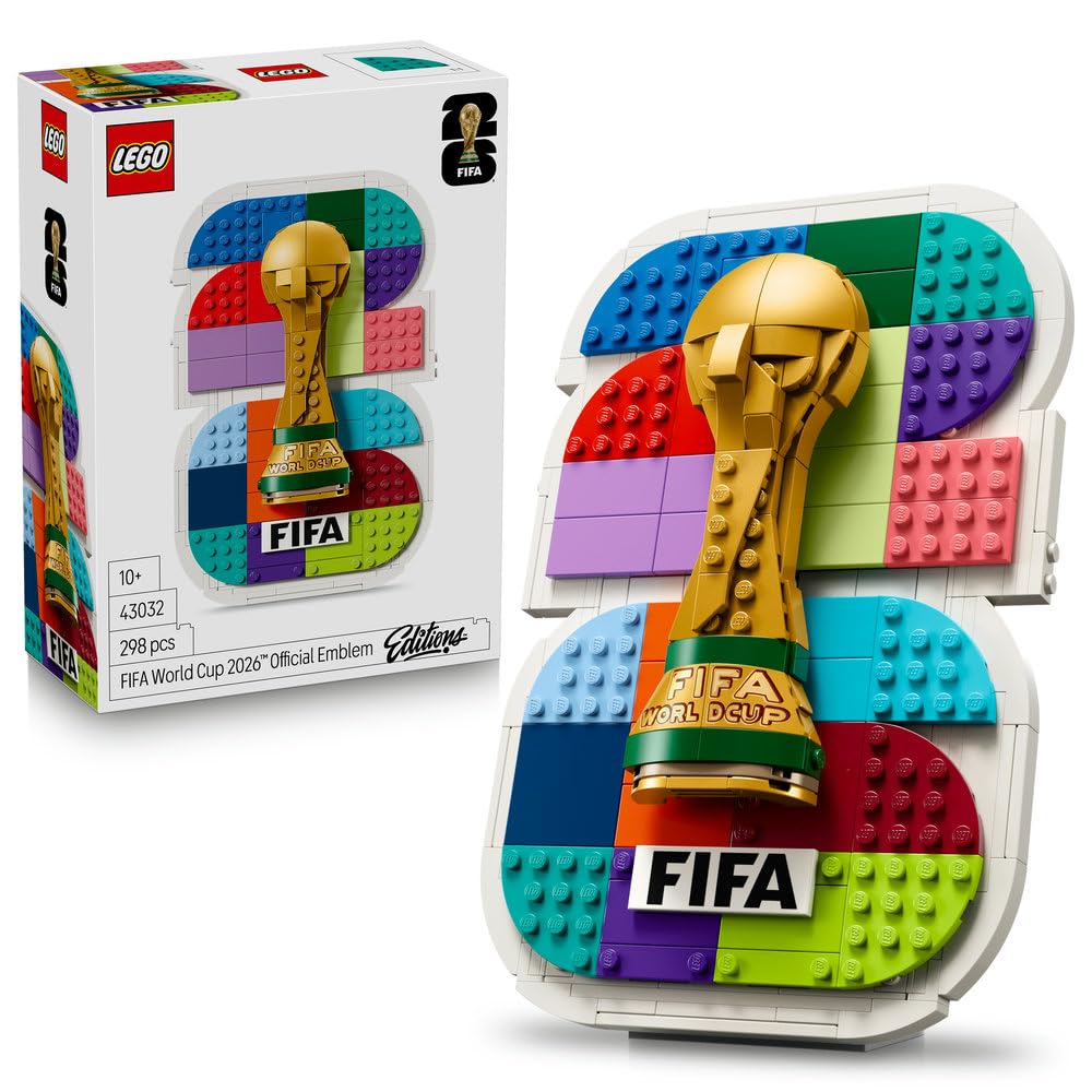 اسباب بازی نماد رسمی جام جهانی 2026 LEGO Editions - کیت مدل نمایشگر سه بعدی همراه با جایزه - دکوراسیون اتاق کودکان DIY - هدیه برای پسران، دختران و طرفداران ورزش بزرگسالان 10 ساله - 43032 (انحصاری آمازون)