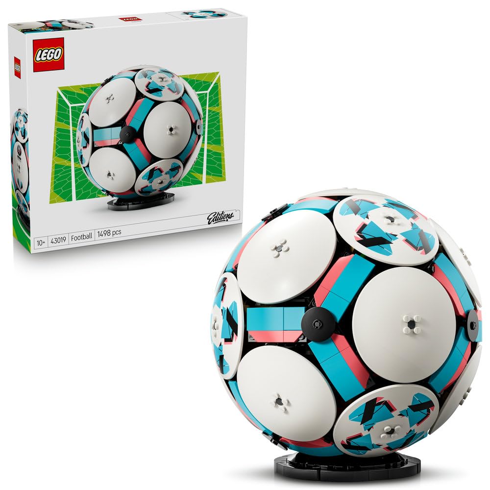 اسباب بازی فوتبال نسخه های LEGO - کیت مدل نمایشگر سه بعدی با استادیوم مینیاتوری تعاملی - اسباب بازی توپ فوتبال - هدیه تولد برای پسران، دختران و بزرگسالان ورزشکاران 10 ساله - 43019