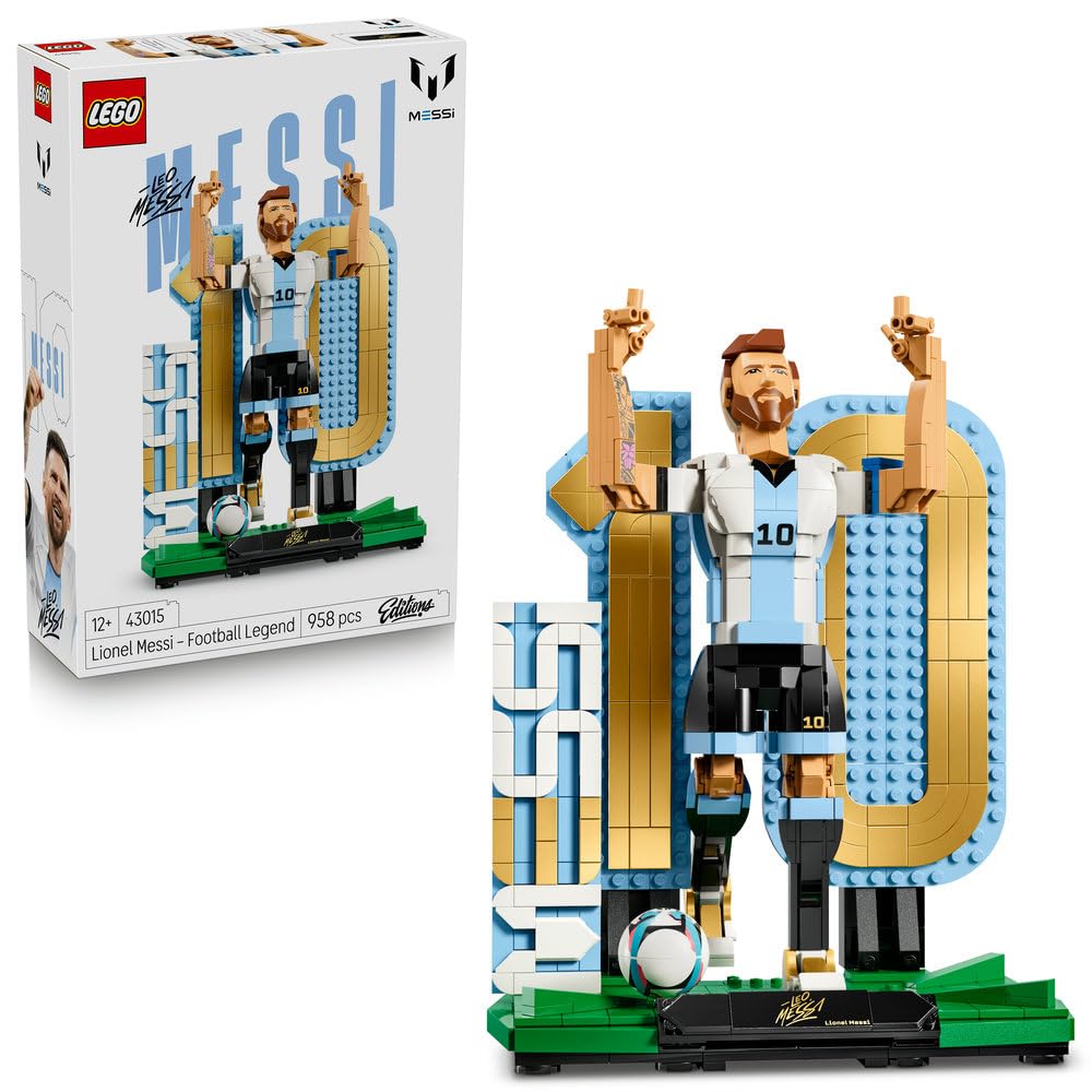 نسخه های Lionel Messi Football Legend Toy - کیت مدل نمایشگر فیگور سه بعدی - دکور اتاق کودکان DIY - هدیه برای پسران 12 ساله دختران بزرگسال طرفداران ورزش - 43015