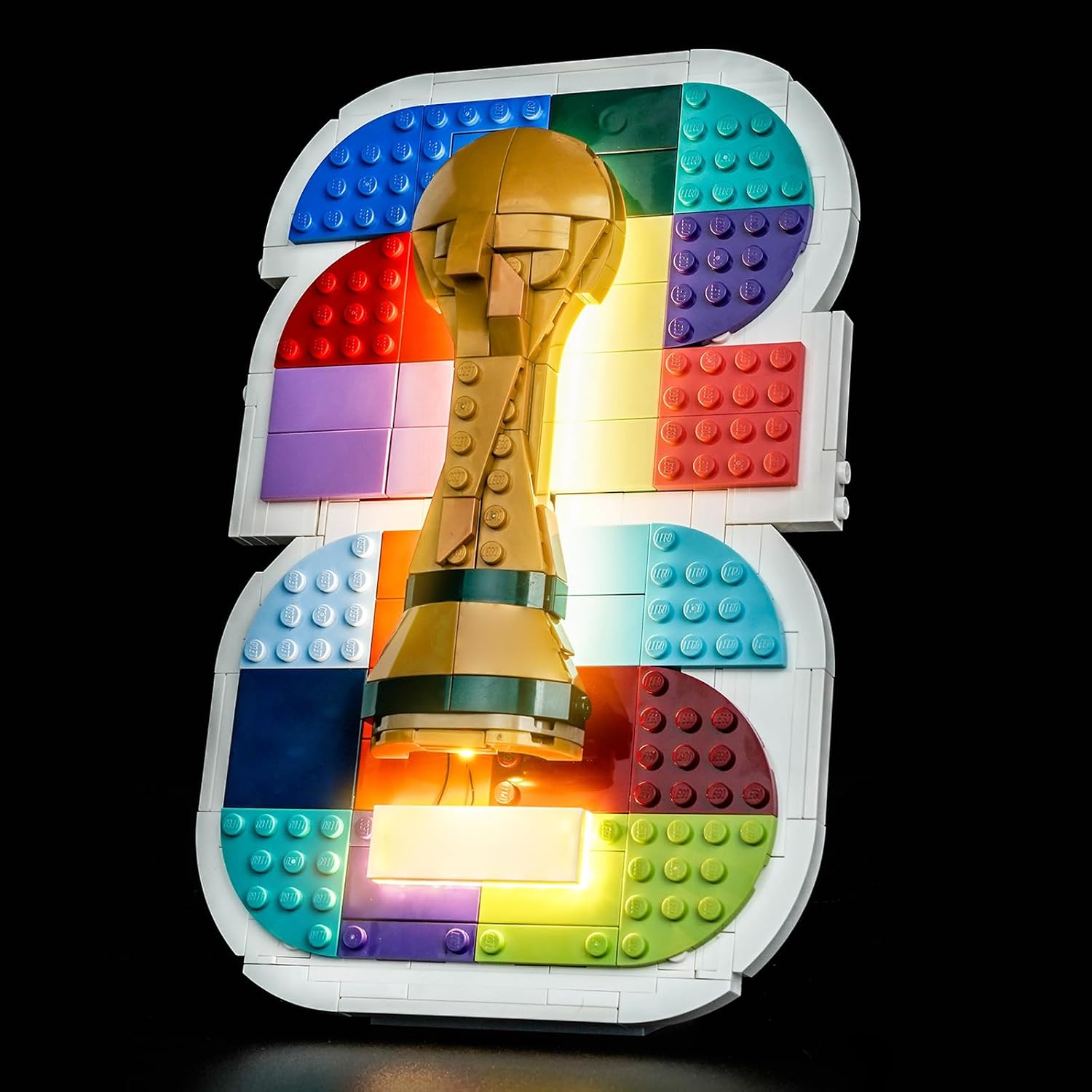 کیت LocoLee Light سازگار با نشان رسمی Lego 43032 FIFA World Cup 2026 - بدون مدل واقعی فقط چراغ ها، لوازم جانبی نور LED برای مجموعه های نمایشگر نسخه های LEGO
