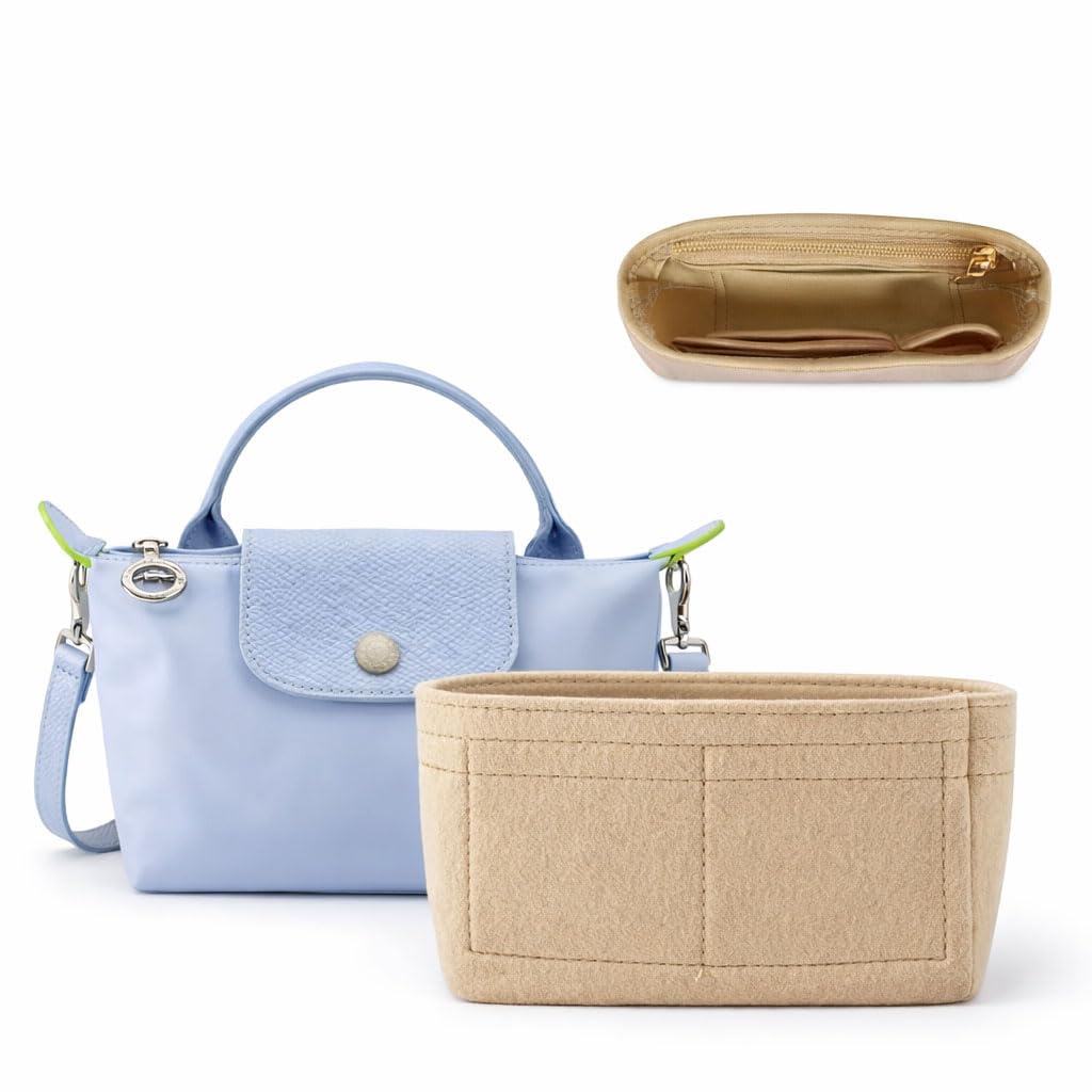 سازماندهنده کیف کوچک Longchamp - درج داخلی کیسههای Timid Storage & Finishing، سایز کوچک، بژ