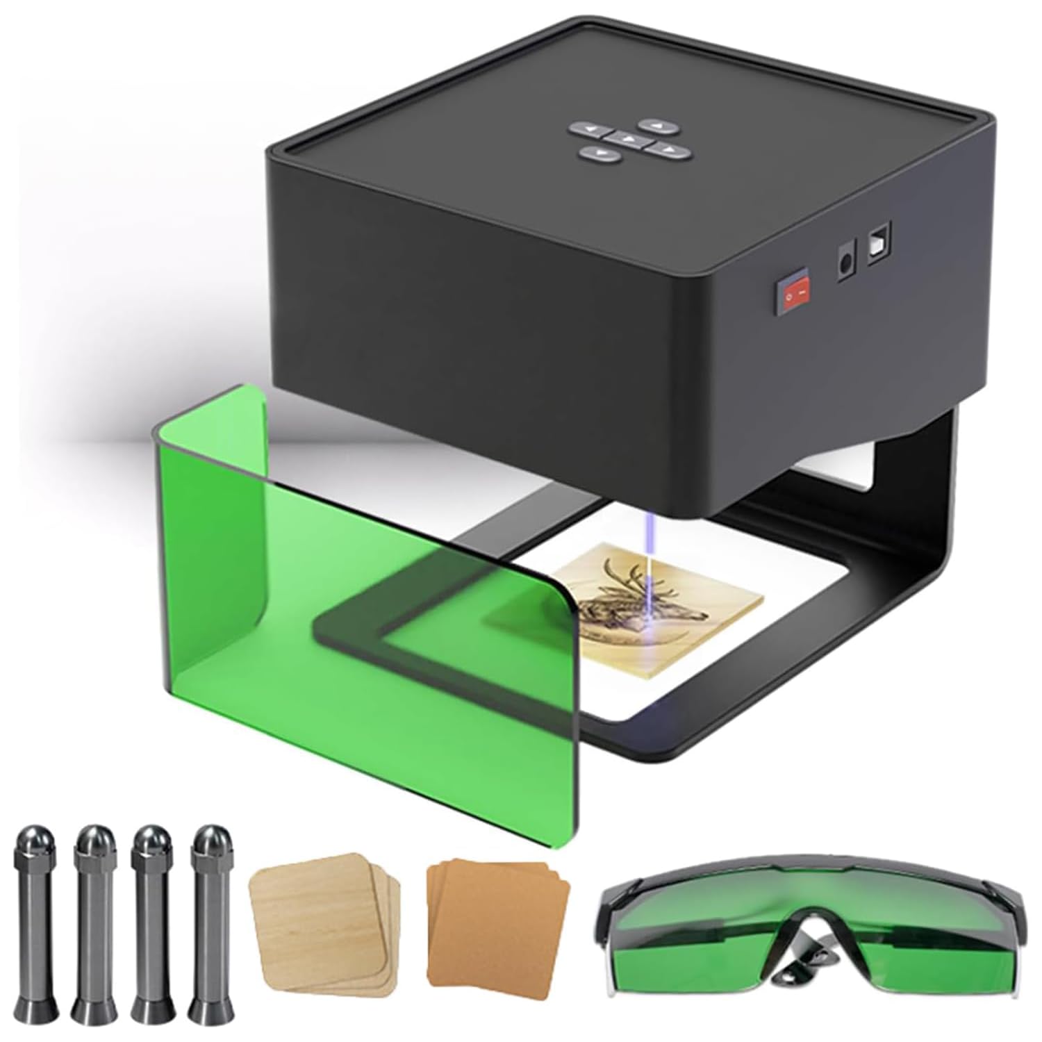 دستگاه حکاکی قابل حمل علامت گذاری خودکار DJ6 برای چاپگر 80x80 میلی متری نشانگر چاپگر 80x80 میلی متری با ستون های برجسته + عینک چوبی اتصال بی سیم موبایل