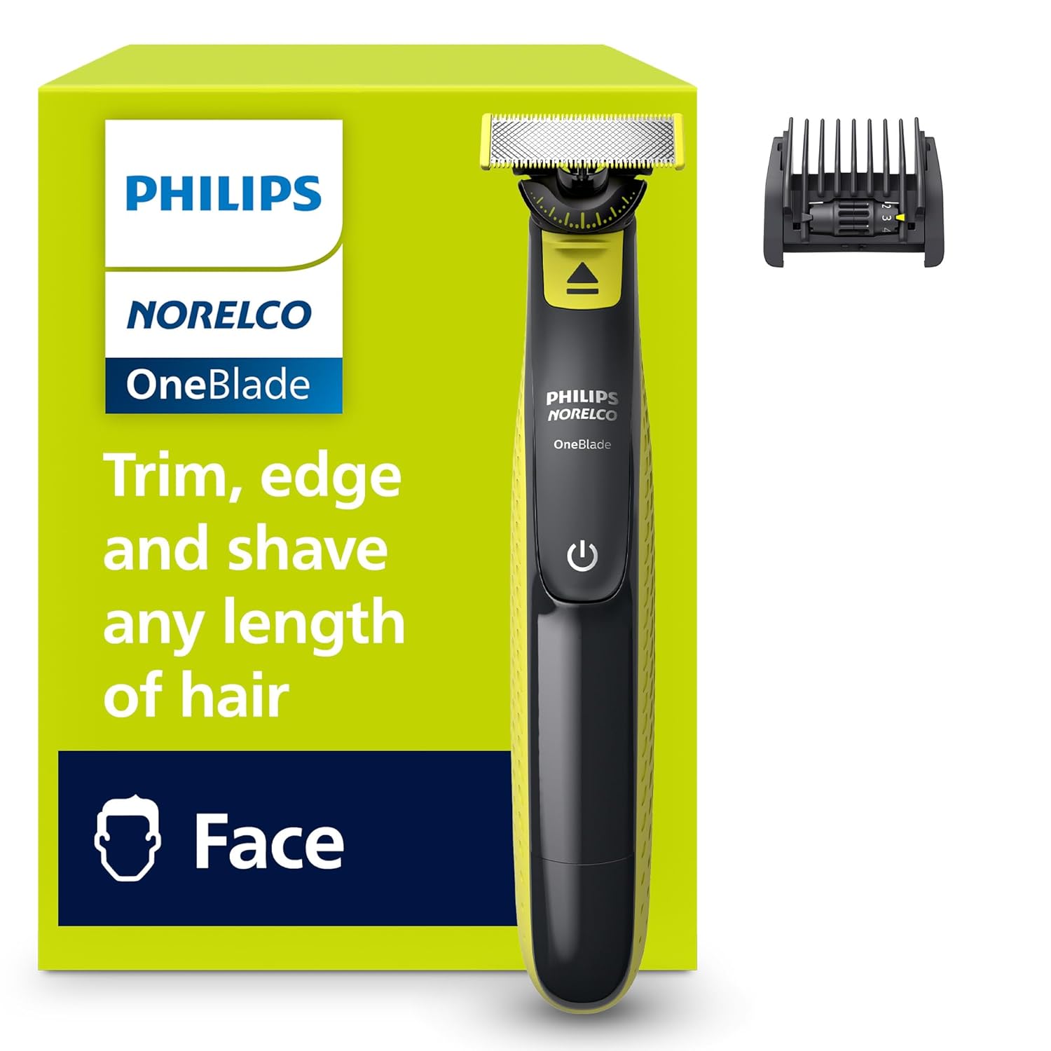 فیلیپس Norelco OneBlade 360، ریش ریش و ریش تراش برقی هیبریدی با شانه ته ریش 5 در 1، بسته بندی بدون ناامیدی، QP2724/90