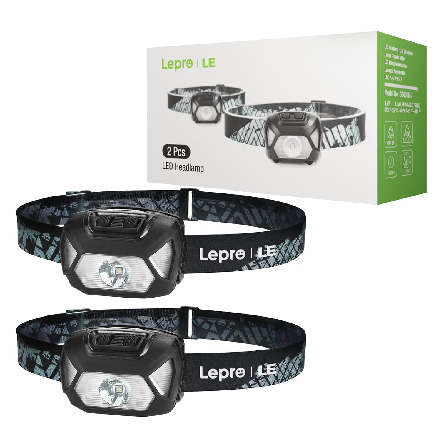 Lepro Headlamp 2-Pack 1300 Lux Ultra-Light LED Light Headlights with White Red Light 6 mode Battery-operated Light Headlamp Head Head Lightlight Head Head Light-Battery-opered-Battery-Batery Headlamp 2-Pack 2-pack 1300 Lux Headlights LED Light Headlights Light Red White-Operated with Battery-operated lightweight-proof headlightlight head ضد آب برای کمپینگ دویدن دوچرخه سواری اضطراری باتری AAA دارای انرژی فوق العاده درخشان