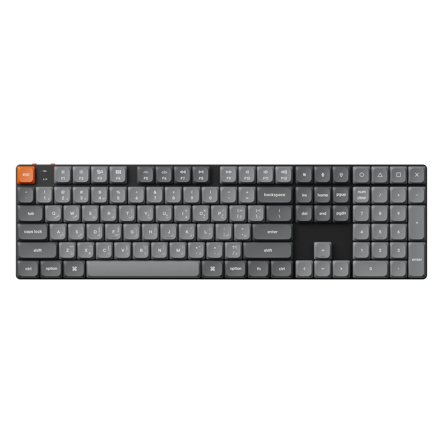 صفحه کلید مکانیکی سفارشی بی سیم Keychron K5 Max Ultra-Slim، بلوتوث Hot-Swap قابل برنامه ریزی QMK/VIA/2.4 گیگاهرتز/سیم با نور پس زمینه RGB سوئیچ Gateron Brown با مشخصات پایین، کلیدهای PBT برای Mac Win Linux