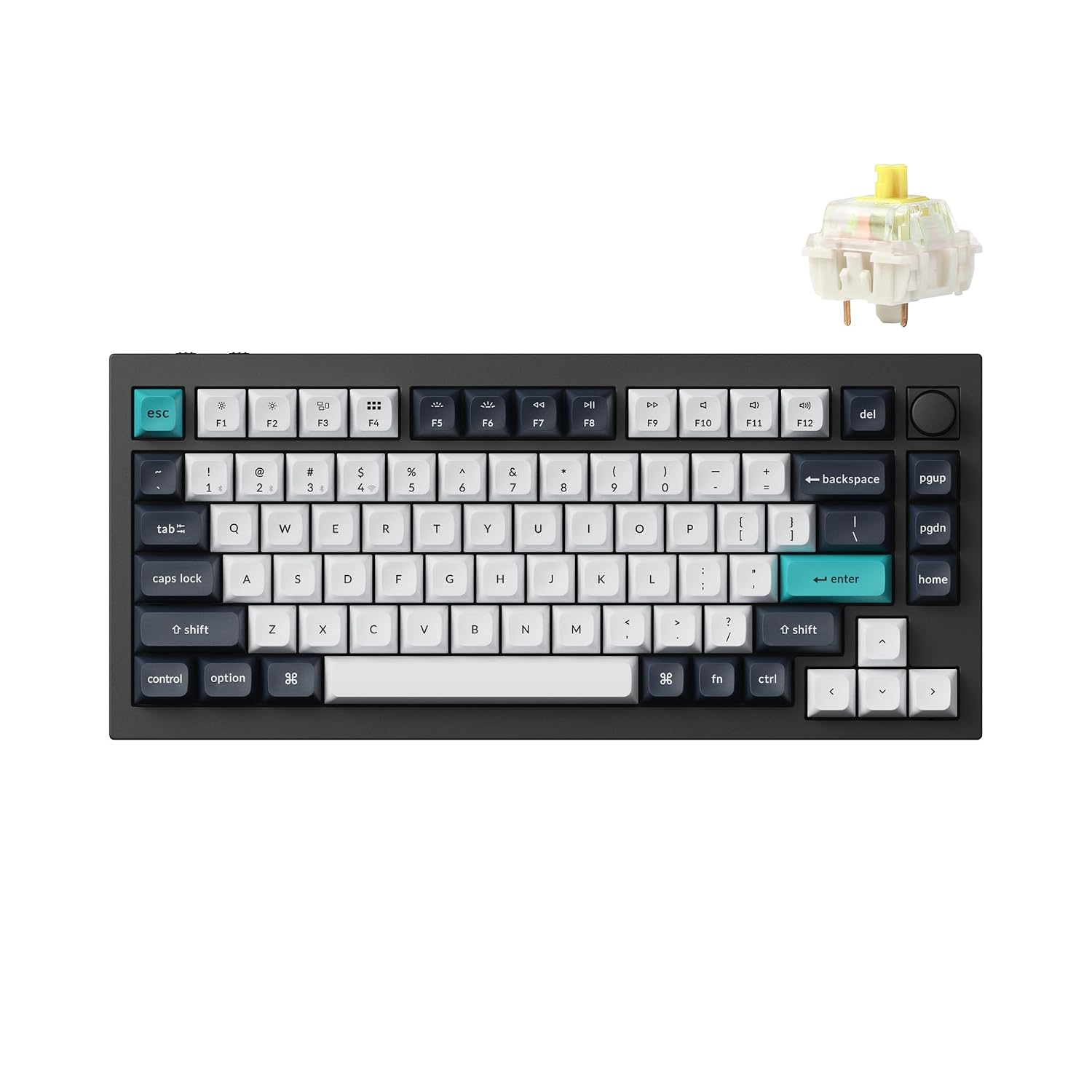 صفحه کلید مکانیکی سفارشی Keychron Q1 Max RGB QMK/VIA، دستگیره قابل برنامه ریزی تمام فلزی قابل تعویض داغ با سوئیچ Gateron Jupiter Banana، 2.4GHz/Bluetooth/Keyboard برای