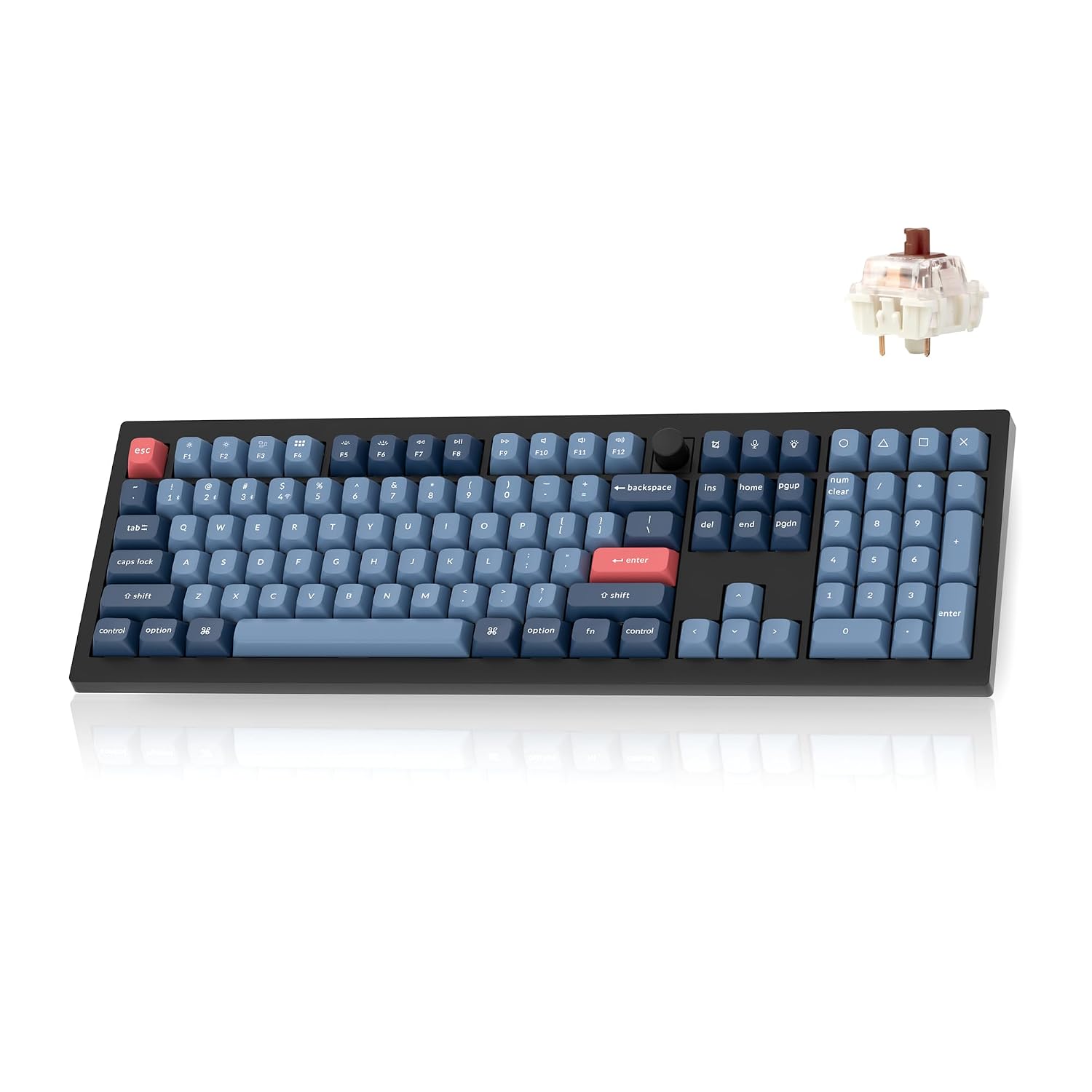 صفحهکلید مکانیکی سفارشی بیسیم Keychron V6 Max، بلوتوث 2.4 گیگاهرتز QMK طرحبندی کامل RGB با سوئیچ Gateron Brown با قابلیت تعویض داغ سازگار با Mac Windows Linux