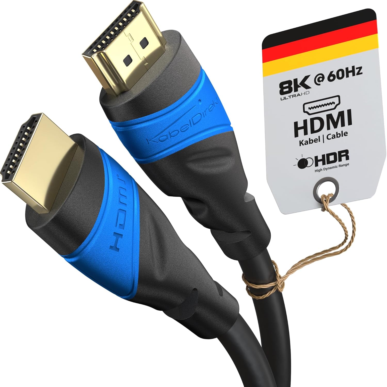 KabelDirekt – کابل HDMI 1 متری 4K و سیم 8K (HDMI تا 8K@60Hz 4K@120Hz برای Ultra HD خیره کننده، سرعت بالا با اترنت، 2.0/1.4 Blu-ray/PS4/PS5/Xbox Series X/Switch، مشکی)