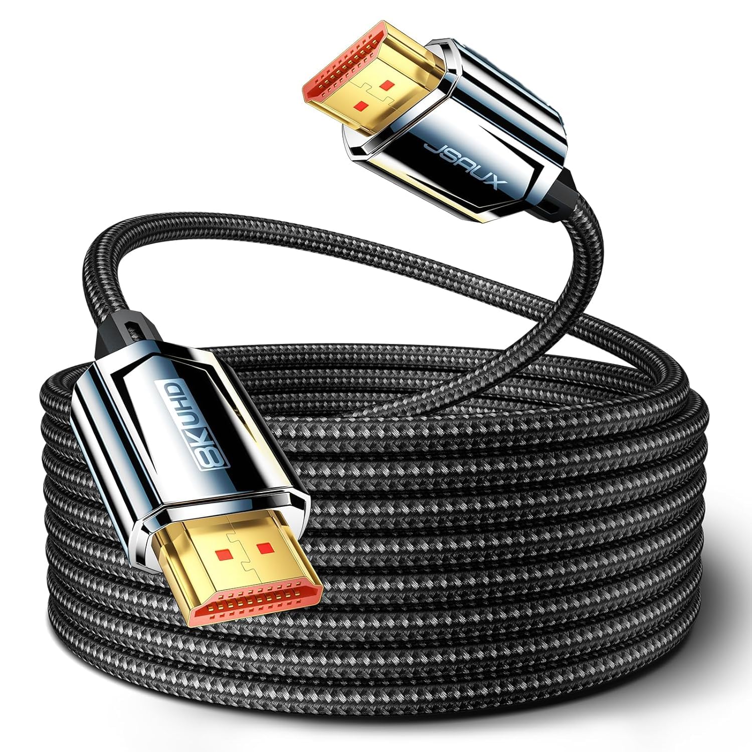 JSAUX 8K HDMI Cable 5M, HDMI 2.1 Cable Ultra High Speed 48Gbps for PS5/PS4 | (8K@60Hz 4K@120Hz 144Hz) کابل HDMI، eARC HDR10 HDCP 2.2 و 2.3 3D، برای پخش کننده/مانیتور X-Box/UHDTV/Blu-ray