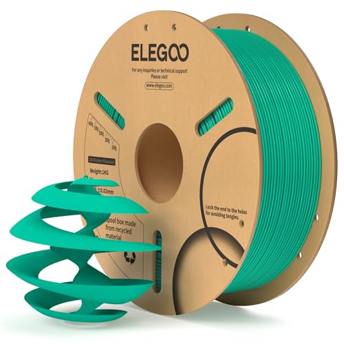 فیلامنت PLA ELEGOO قطر 1.75 میلیمتر رنگ Sea Green – رول 1 کیلوگرمی با بستهبندی وکیوم