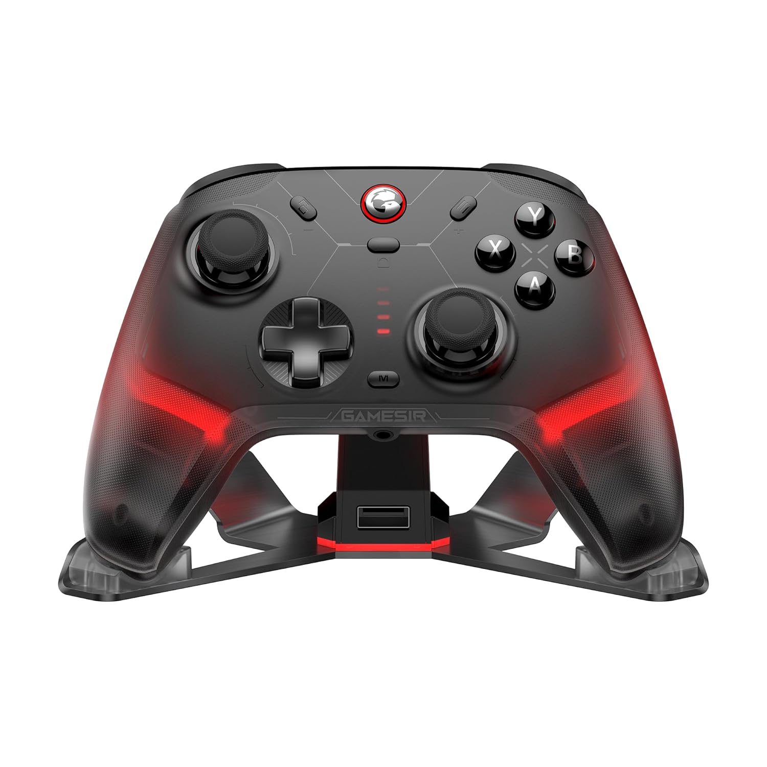 GameSir Cyclone 2 PC Controller Mag-Res TMR Sticks 1000Hz Rate Report Hall & Micro 2-in-1 Lighting RGB with Charging Dock for PC/Switch/iOS/Android (مشکی)