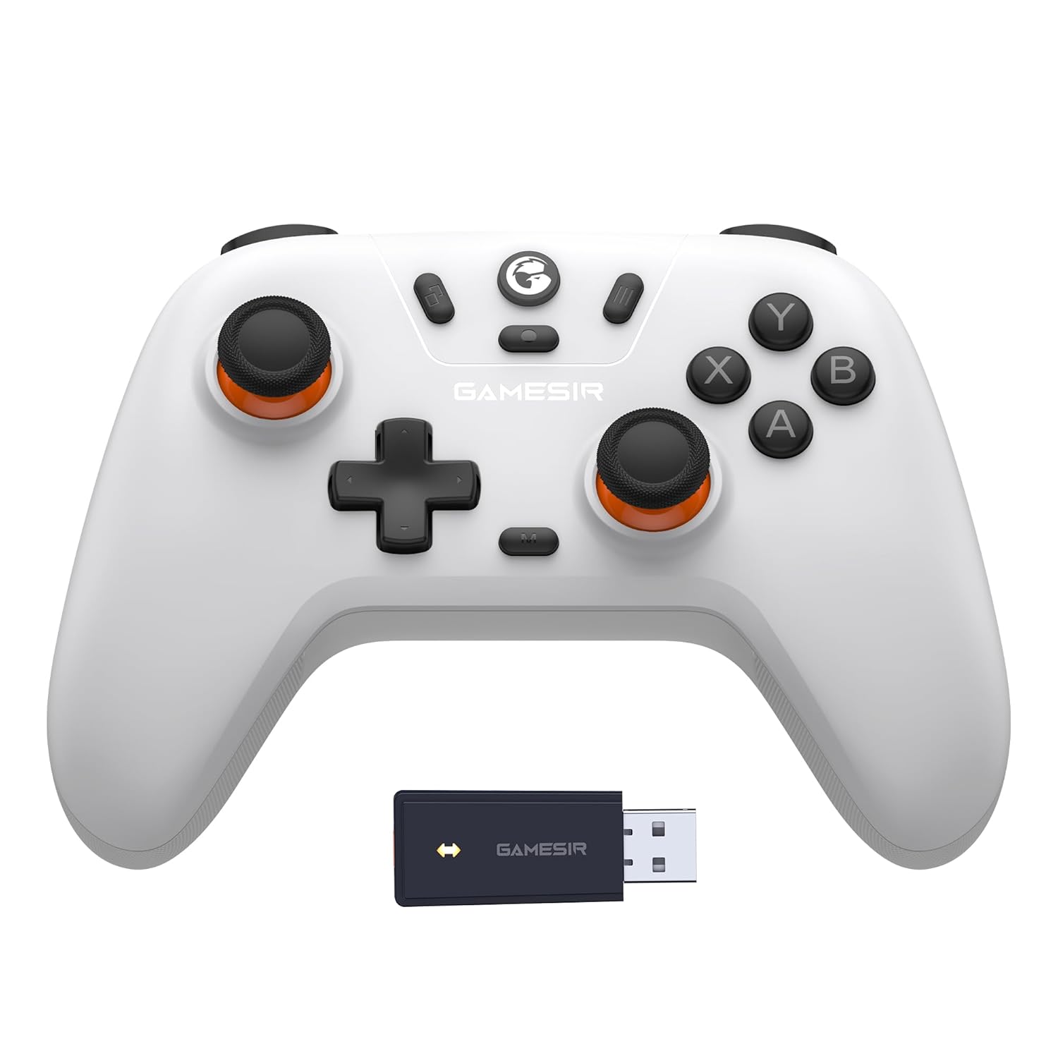 کنترلر بی سیم GameSir Nova Lite 2.4g برای رایانه های شخصی ویندوز، آیفون، اندروید، سوییچ و استیم دک، گیم پد کنترلر بلوتوث با ماشه جلوه هال، توربو، لرزش رامبل (Nova Lite White)