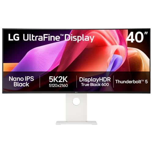 مانیتور حرفهای LG UltraFine 40U990A-W سایز 40 اینچ – 5K2K خمیده Nano IPS با Thunderbolt 5 و نرخ 120Hz