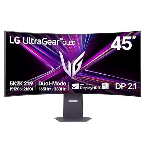 مانیتور گیمینگ LG UltraGear 45GX90SA-B سایز 45 اینچ – OLED خمیده WQHD با نرخ 240Hz و زمان پاسخگویی 0.03ms