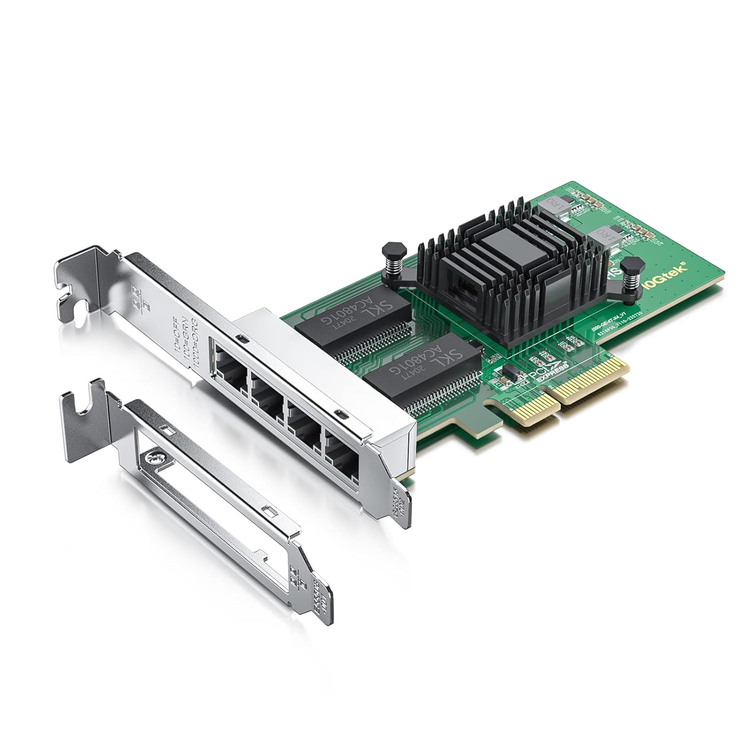 آداپتور شبکه اترنت همگرا با سرعت 1000 مگابیت بر ثانیه (NIC) با تراشه I350 اینتل | کارت شبکه Ethernet PCI Express NIC | پورت های چهارگانه مسی RJ45 | PCI Express 2.1 X4 | مقایسه با Intel I350-T4