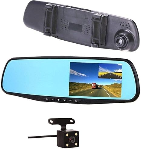 دوربین 10.1 اینچی DVR Car Dash – جعبه خودرو Full HD 1080P با دوربین عقب، ضبط کننده رانندگی با نمایشگر عریض، دوربین داشبورد در مرکز برای ضبط جلو و عقب