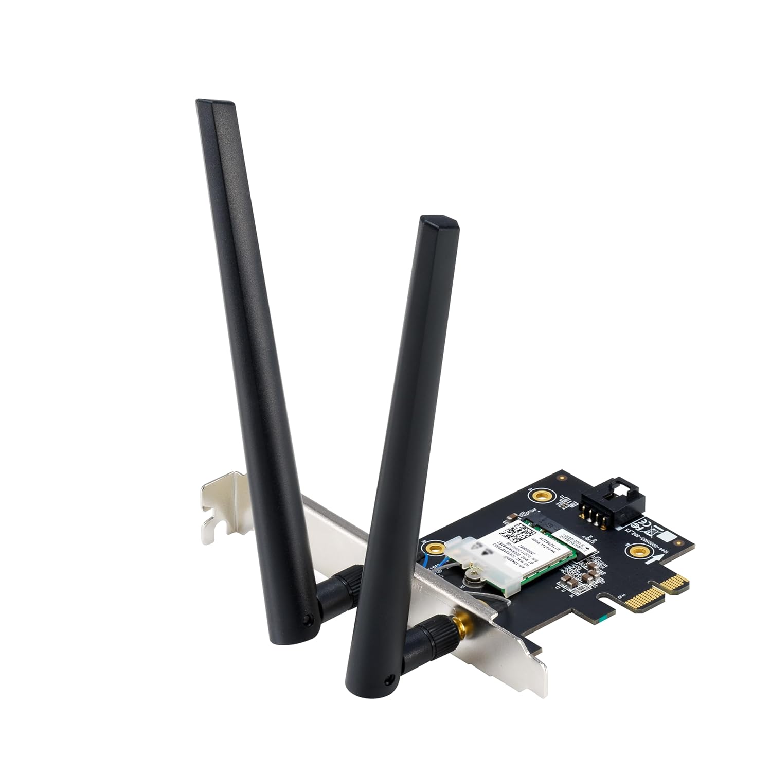 آداپتور ASUS PCE-BE6500 WiFi 7 PCI-E با 2 آنتن خارجی: پشتیبانی از باند 6 گیگاهرتز، 4096-QAM، بلوتوث 5.4، امنیت شبکه WPA3، پشتیبانی از سیستم عامل ویندوز 11 64 بیتی ویندوز 11 - مشکی