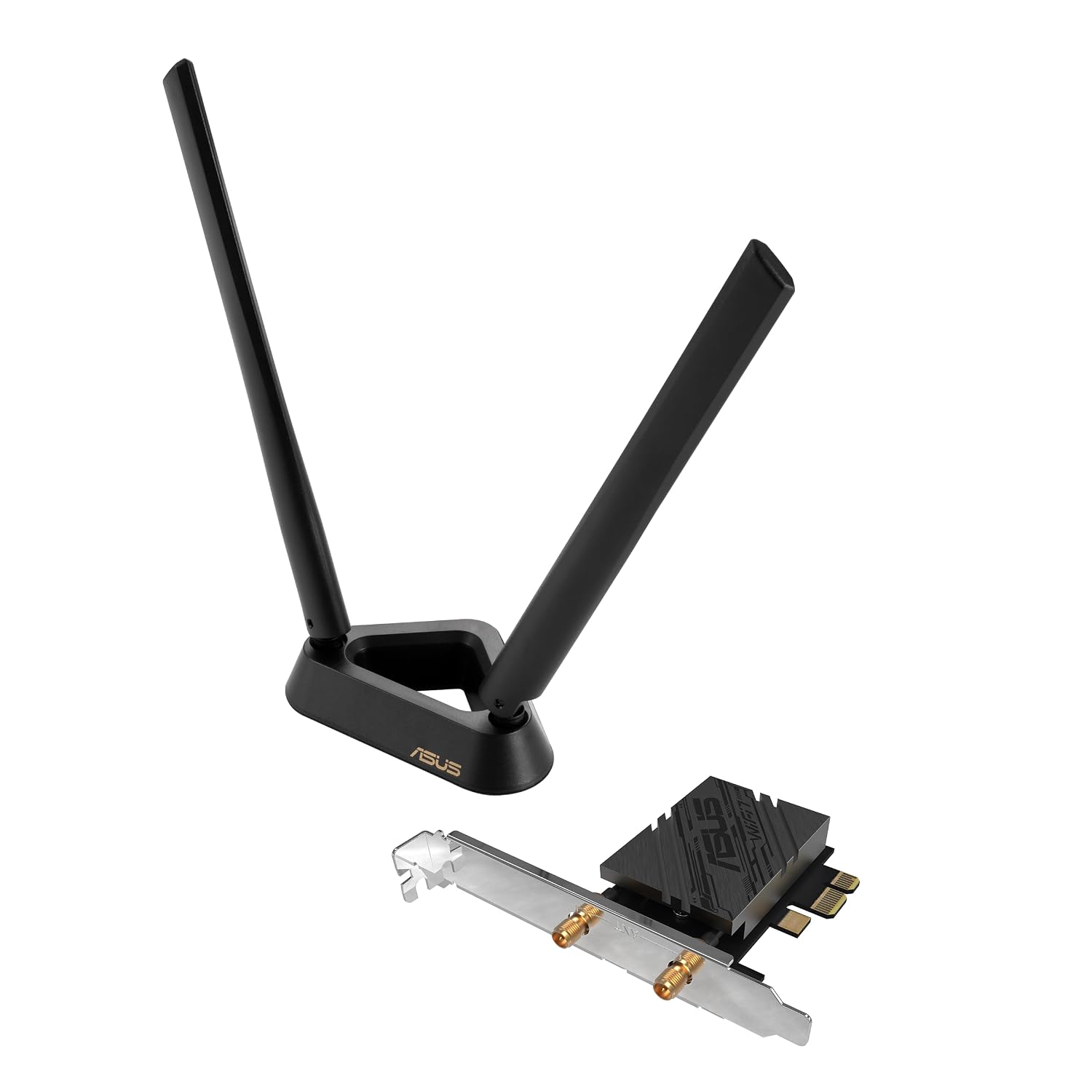 آداپتور ASUS PCE-BE92BT WiFi 7 PCI-E با 2 آنتن خارجی. پشتیبانی از باند 6 گیگاهرتز، 320 مگاهرتز، بلوتوث 5.4، امنیت شبکه WPA3، OFDMA و MU-MIMO، فقط با مادربردهای اینتل سازگار است.