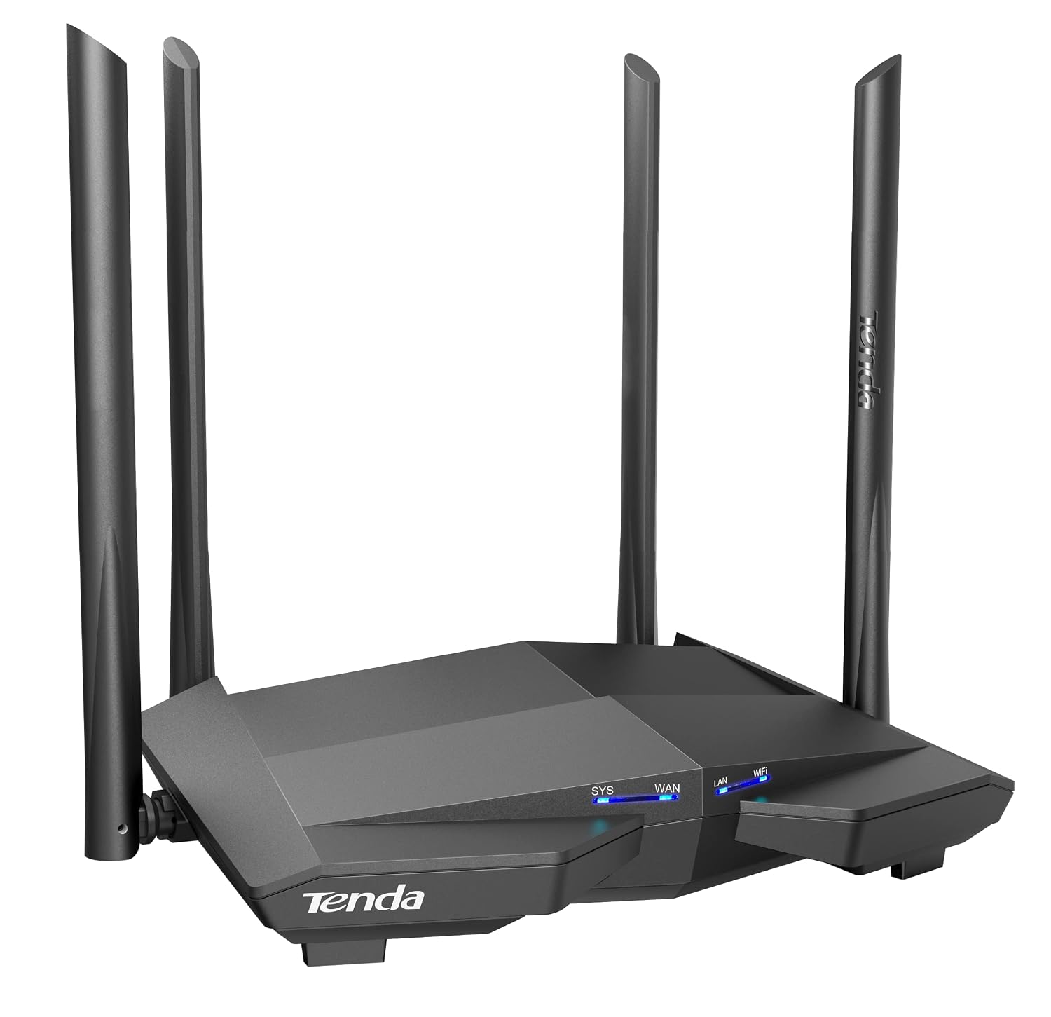 روتر Tenda WiFi AC1200-2.4GHz/5GHz روتر اینترنت بی سیم دو بانده گیگابیتی، پورت های WAN/LAN 1000 مگابیت بر ثانیه، آنتن های خارجی 4 * 6dBi، Wi-Fi هوشمند برای پوشش برد بلند، کنترل والدین، AC10