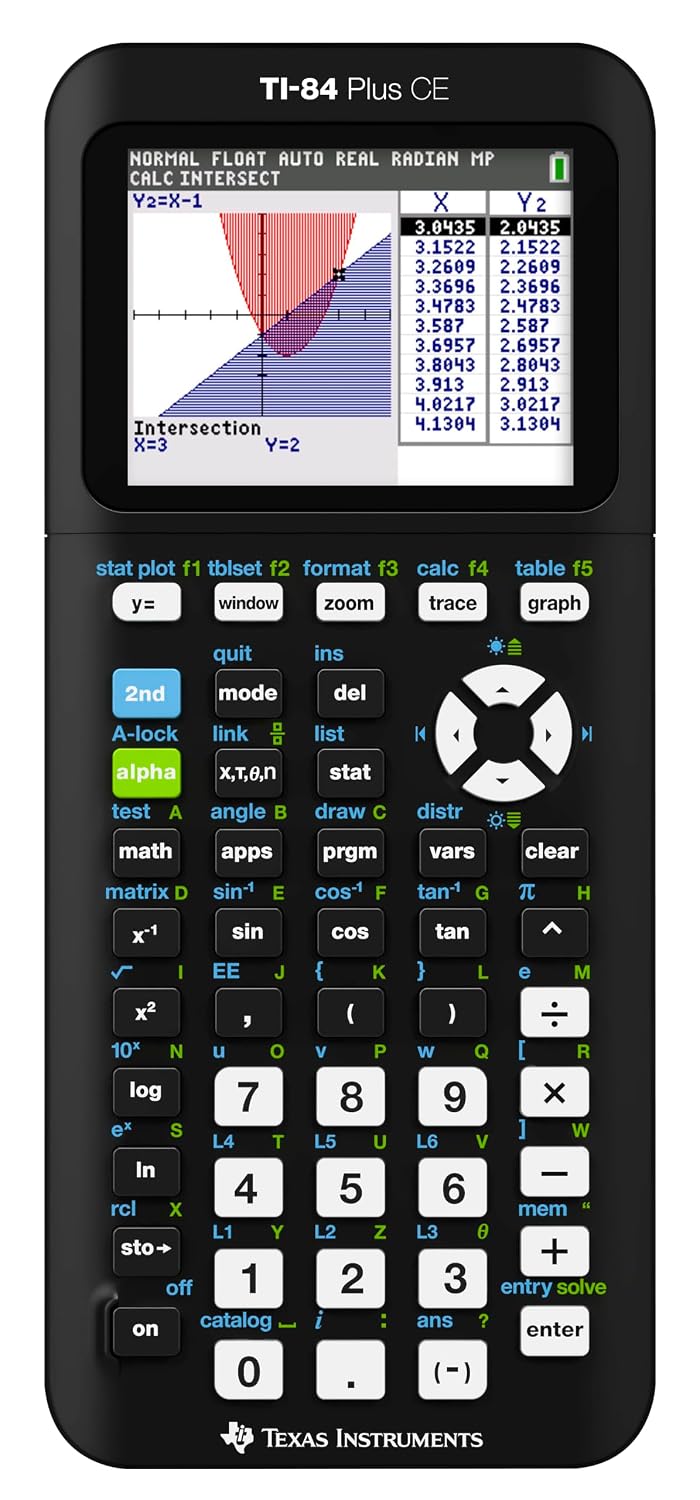 ماشین حساب گرافیکی Texas Instruments TI-84 Plus CE، مشکی 7.5 اینچی