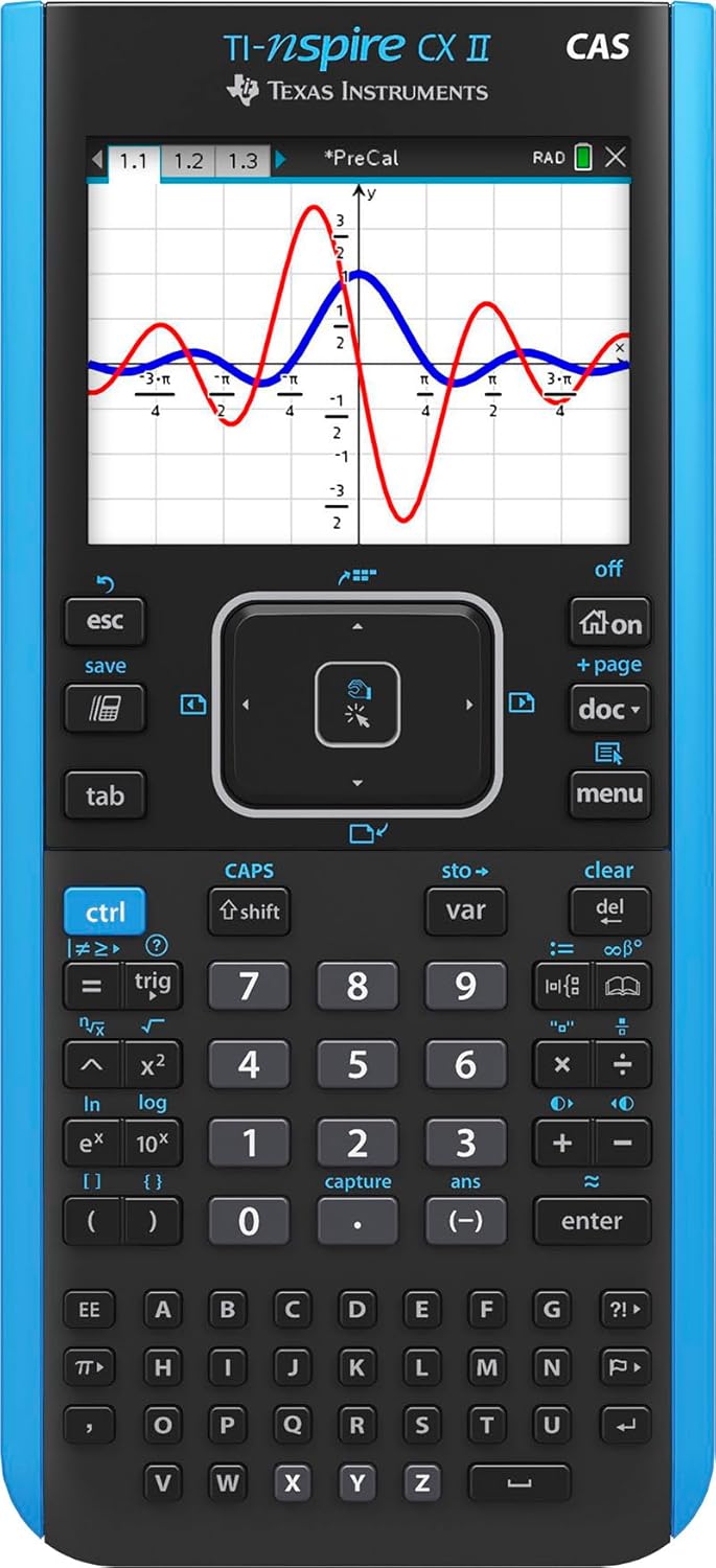 ماشین حساب گرافیکی رنگی Texas Instruments TI-Nspire CX II CAS با نرم افزار دانشجویی (PC/Mac)