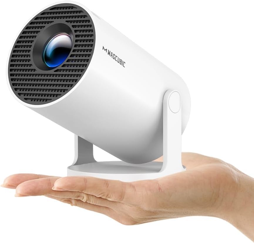 مینی پروژکتور HY300PRO 2026 با WiFi و بلوتوث | پشتیبانی از پروژکتور قابل حمل 4K، کیستون خودکار، چرخش 180 درجه، پروژکتور هوشمند برای فضای باز خانه - دوشاخه اتحادیه اروپا