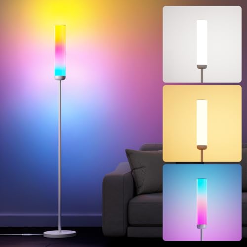 چراغ طبقه AI Lepro O1، لامپ ایستاده LED هوشمند 2300LM APP/کنترل WiFi، الکسا/دستیار Google فعال، چراغ طبقه مدرن با همگام سازی موسیقی، حالت DIY، RGBCW و CCT، لامپ برای اتاق نشیمن، اتاق خواب، دفتر
