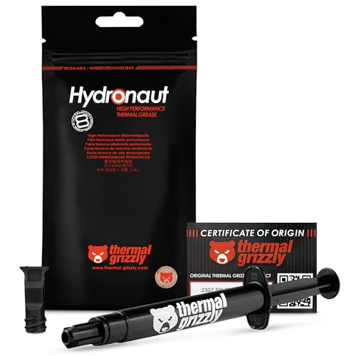 خمیر حرارتی Thermal Grizzly Hydronaut، وزن ۳.۹ گرم (۱.۵ میلیلیتر)، رسانایی حرارتی بالا، مناسب خنککنندههای بادی و آبی CPU و GPU