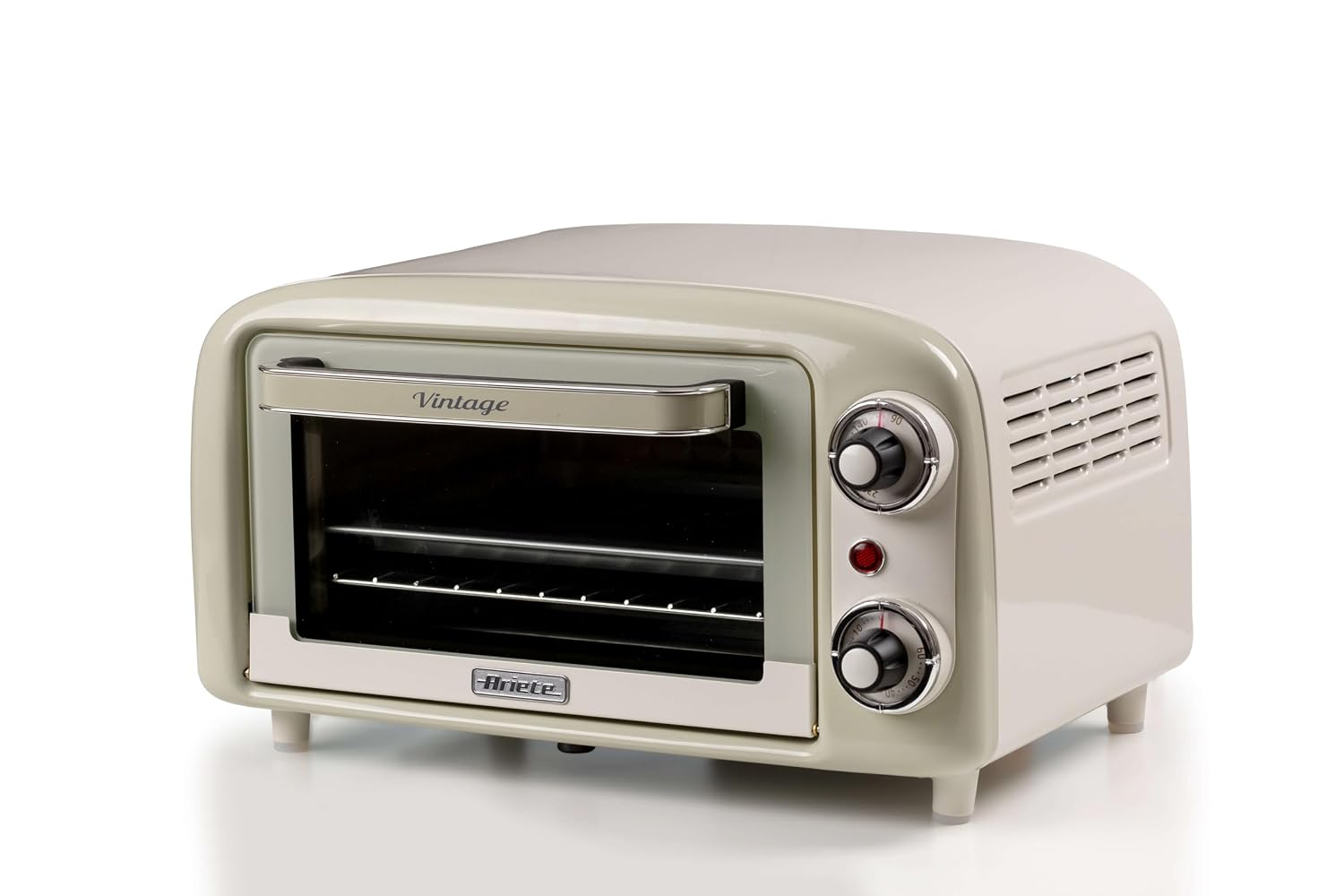 اجاق برقی قدیمی Ariete 3919، 800 وات، ظرفیت 10 لیتر، شیشه دوجداره، رترو، بژ