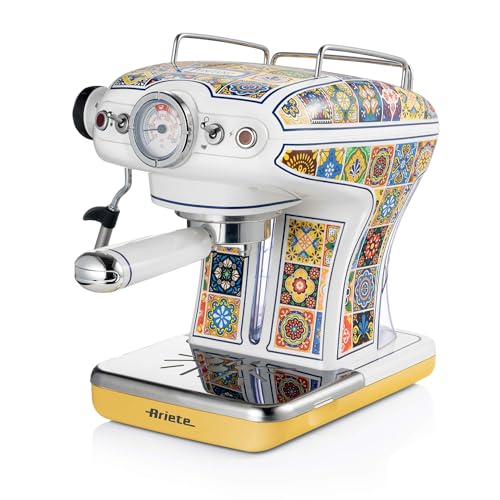 Ariete 1389 Positano، قهوهساز، 850 وات، ظرفیت 0.9 لیتر، فیلتر ½ فنجان، سینی قطرهای، کاپوسیناتور