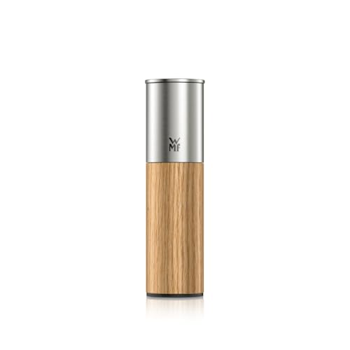 آسیاب ادویه WMF Nature Pro - آسیاب نمک و فلفل با آسیاب سرامیکی، آسیاب قابل تنظیم، پر کردن آسان، درب محافظ عطر، فولاد ضد زنگ بادوام و چوب سبک، دستی