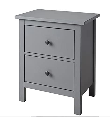 صندوقچه ایکیا HEMNES با 2 کشو در چوب جامد قهوه ای مشکی (54 در 66 سانتی متر)