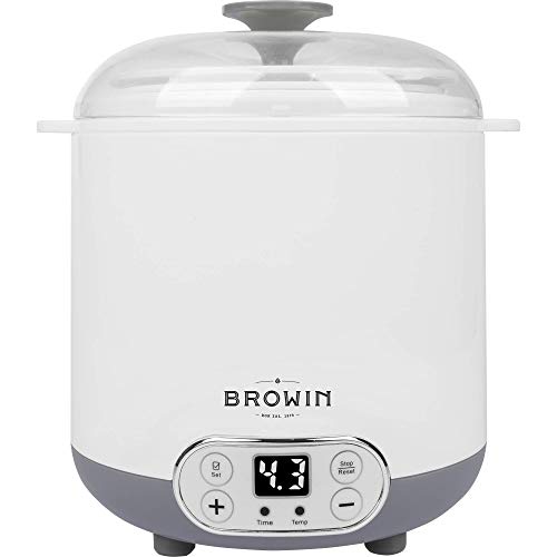 دستگاه پنیر و ماست چند منظوره Browin 801013 با ترموستات 1.5 لیتری، سفید، خاکستری، متوسط، میتلر