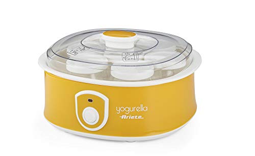 دستگاه ماست دیجیتالی اتوماتیک Ariete Yogurella با 7 شیشه شیشه ای 1.3 لیتری - مناسب برای ماست ارگانیک خانگی، پنیرساز - زرد و سفید، ART617