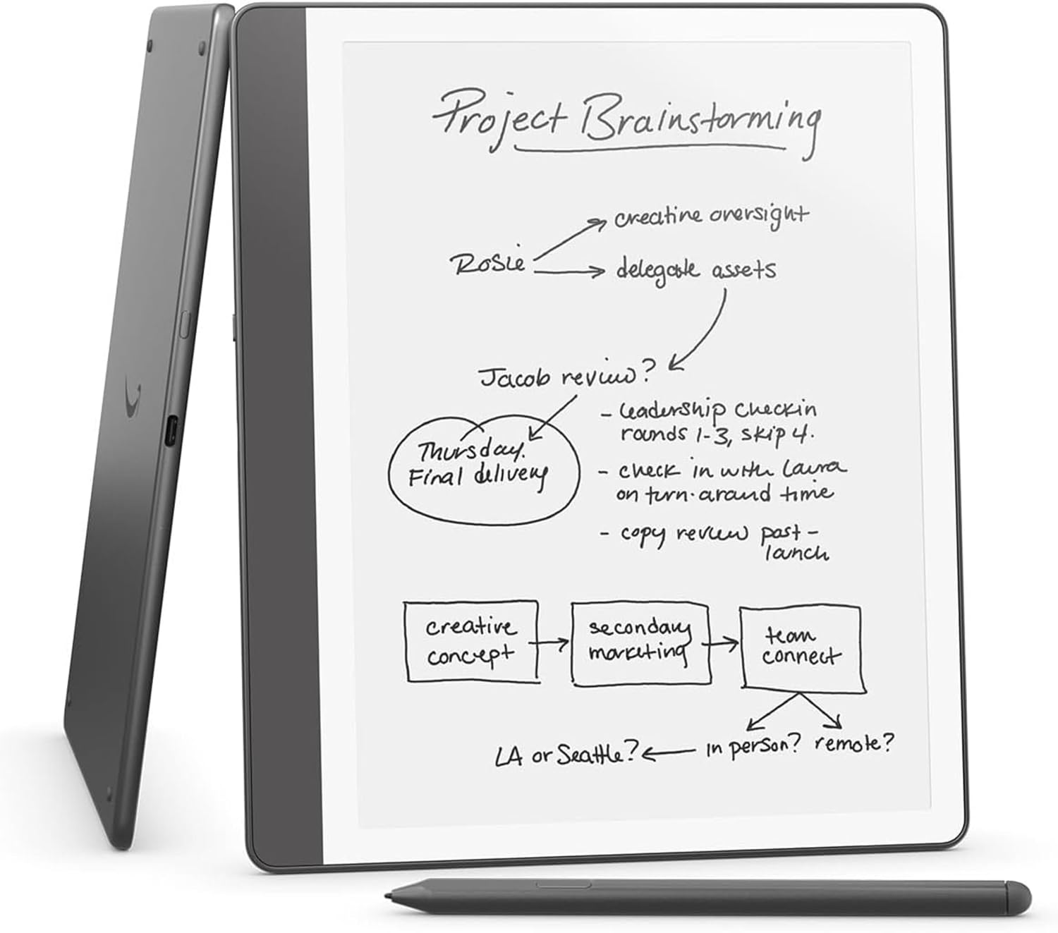 Kindle Scribe (2024) صفحه نمایش بازطراحی شده با حاشیه های یکنواخت. اکنون مستقیماً روی کتاب ها و اسناد بنویسید. با خلاصه سازی نوت بوک داخلی. (16 گیگابایت)