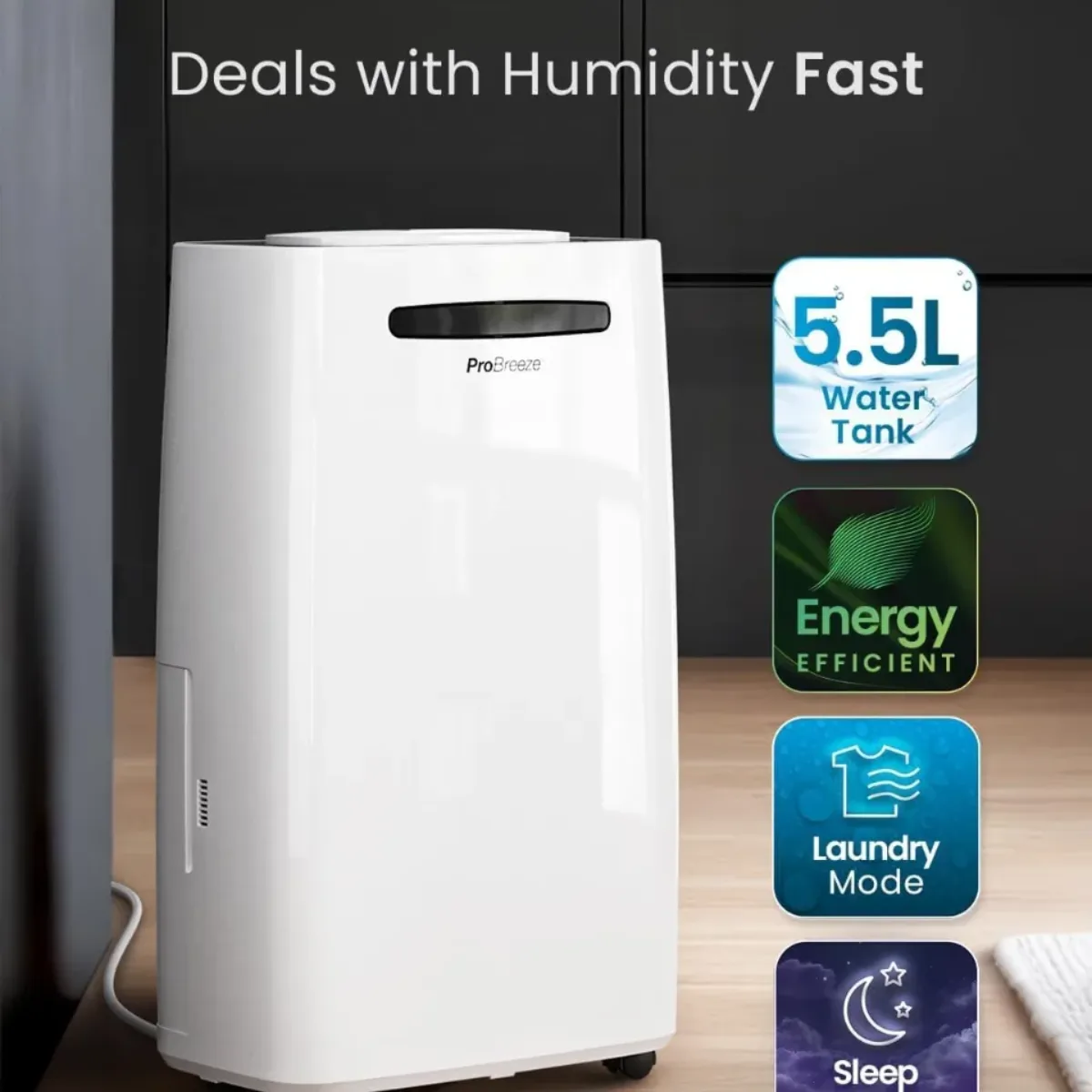 رطوبت گیر هوشمند Pro Breeze 20L/Day Dehumidifier مدل PB-D-08W-W-EU