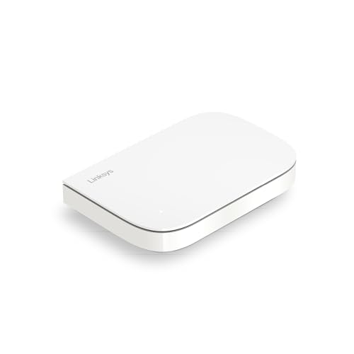 Linksys Velop Micro 6 Dual Band Mesh Wifi 6 Router - روتر گیمینگ گیگابیتی با حداکثر سرعت 3 گیگابیت در ثانیه، 186 متر مربع. پوشش و پشتیبانی از بیش از 150 دستگاه - جایگزین روتر و توسعه دهنده اینترنت، 1 بسته