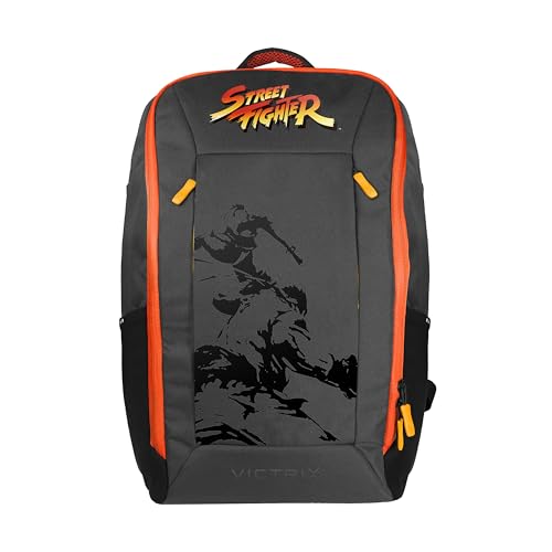 کوله پشتی تورنمنت Turtle Beach Victrix: Street Fighter Edition - دارای مجوز رسمی توسط Capcom - کوله پشتی مخصوص بازی، جیب لپ تاپ 15 اینچی، تنفس، راحتی، حجم ذخیره سازی 27 لیتر، آماده سفر