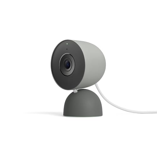 دوربین مداربسته داخلی Google Nest Cam (سیمی، نسل سوم) با ویدیوی 2K و دوقلو، دید در شب، صدای دو طرفه، کار با Google Home، مدل 2025، Hazel
