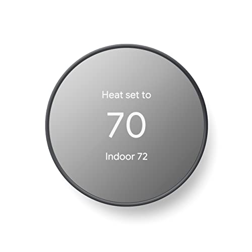ترموستات Google Nest - ترموستات هوشمند برای خانه (فقط از یک سرعت فن پشتیبانی می کند) - ترموستات WIFI قابل برنامه ریزی - ذغال چوب