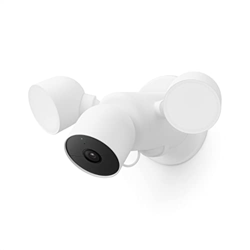 Google Nest Cam با نورافکن - دوربین فضای باز - دوربین امنیتی Floodlight، سفید، 1 تعداد (بسته 1 عددی)