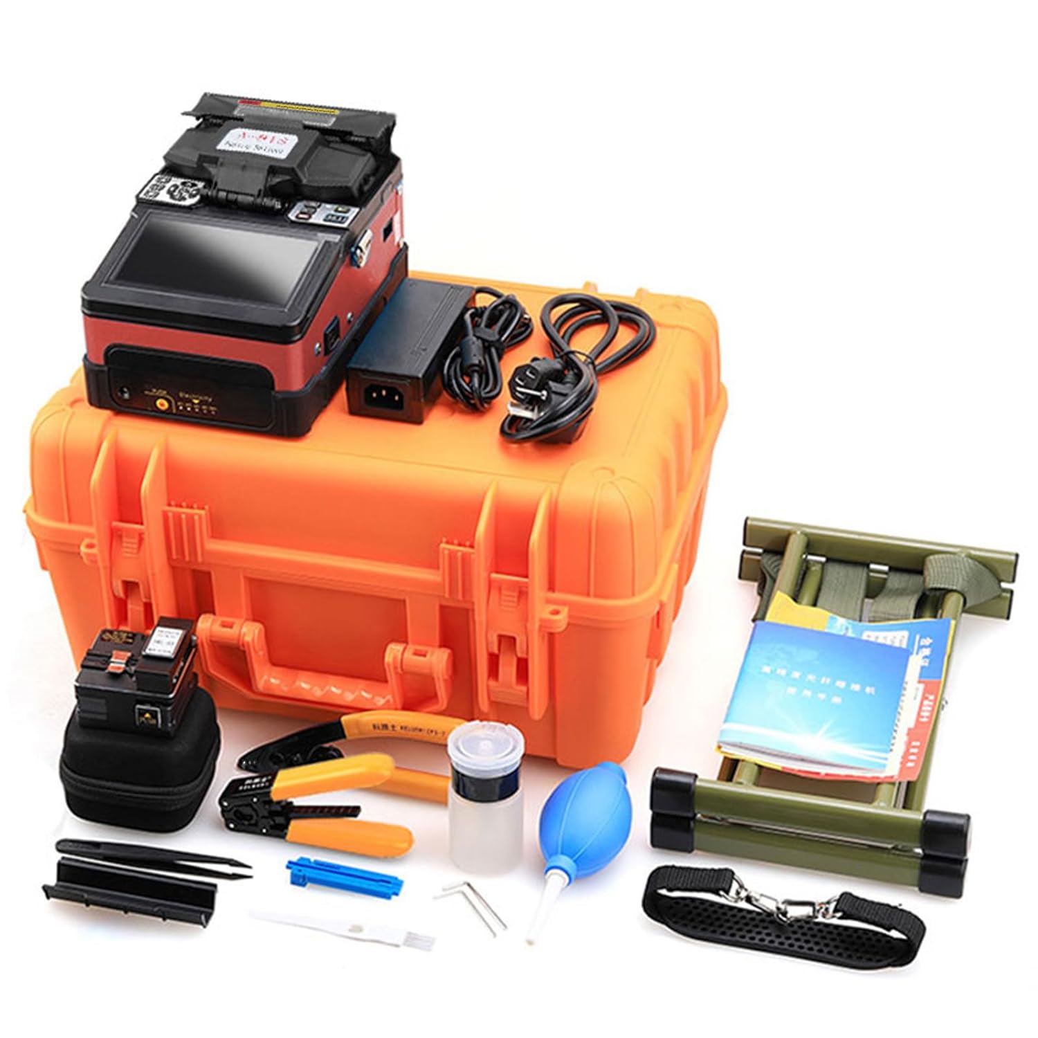 A-81S Ftth تمام اتوماتیک مینی فیبر نوری فیوژن Splicer Splicing Machine Tool Set Wire Stripper Cleaver Optical Cleaver